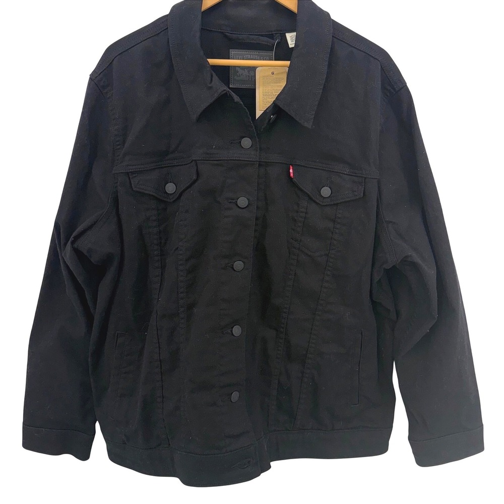 NWT Levi's Original Trucker Jacket Women's Plus 4X Black Stretch Denim Classic